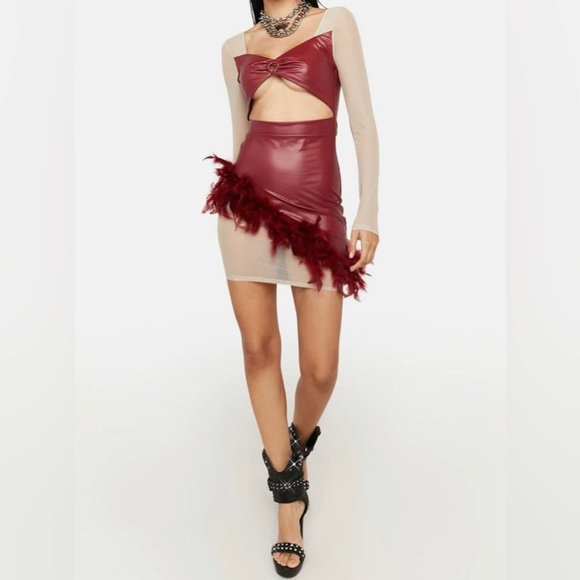 DOLLSKILL x K TOO Sangria Stir It Up Red Cut Out Mini Dress/US S - Picture 9 of 9